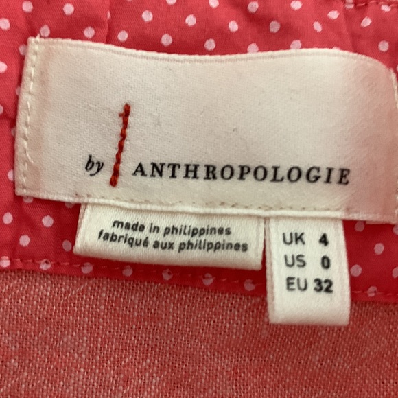 Anthropologie linen blend Peach romper Size 0 - Picture 3 of 4